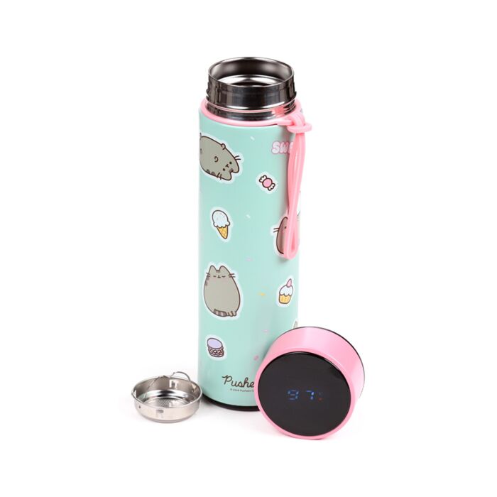 Pusheen the Cat Sweets Värmeisolerad Flaska med Digital Termometer