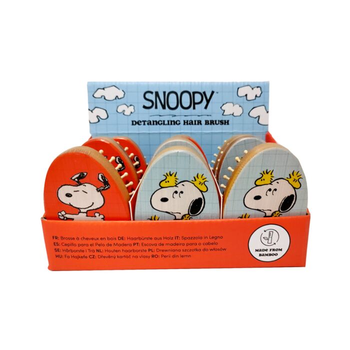 Peanuts Snobben Snoopy & Woodstock Formad Hårborste i Bambu