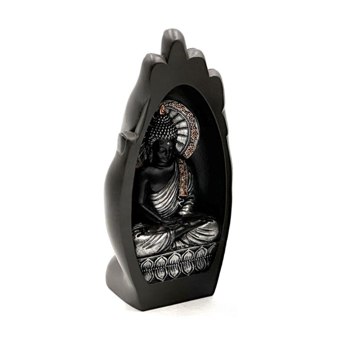 Silver & Svart Handformad Utskuren Buddha