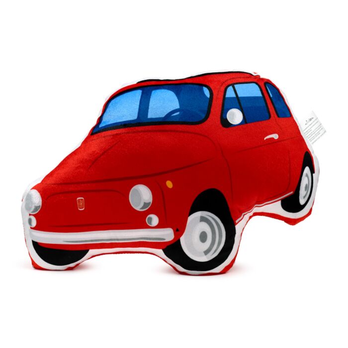 Fiat 500 Röd Formad Plysch Kudde