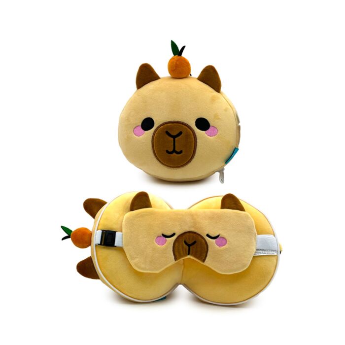 Relaxeazzz Duke the Capybara Plysch Resekudde & Ögonmask