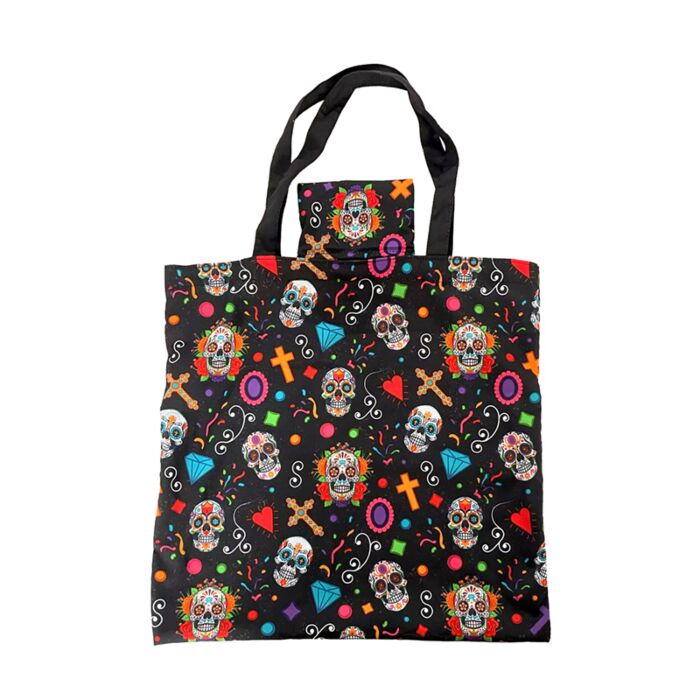 Ihopvikbar Återanvändbar Shoppingväska Day of the Dead i RPET