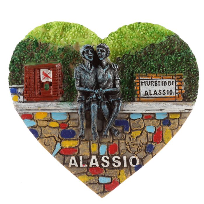 Kustmotiv Magnet - Hjärta Alassio