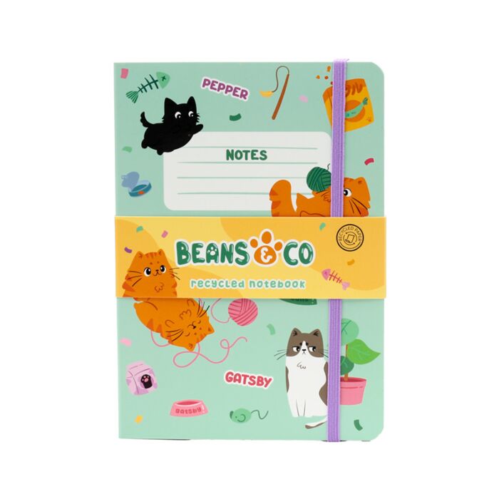 Beans & Co Katter Anteckningsblock med Återvunnet Papper
