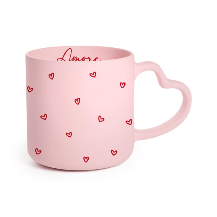 Amore Hjärta Porslinsmugg med Format Handtag