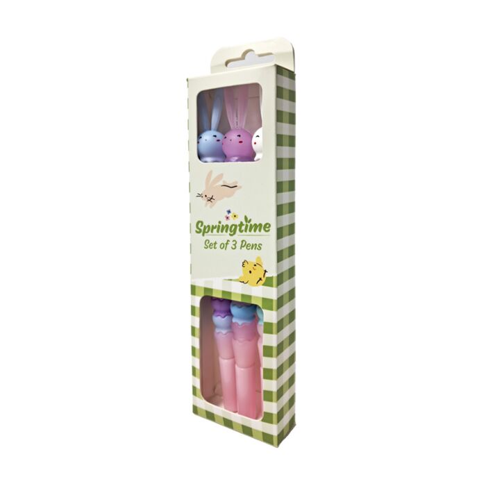 Springtime Kanin Formad Penna med Smal Topp 3-Pack