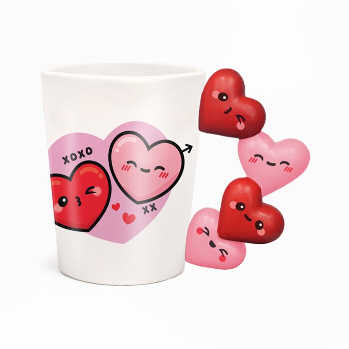 J'Adoramals Hjärta XOXO Keramikmugg med Format Handtag