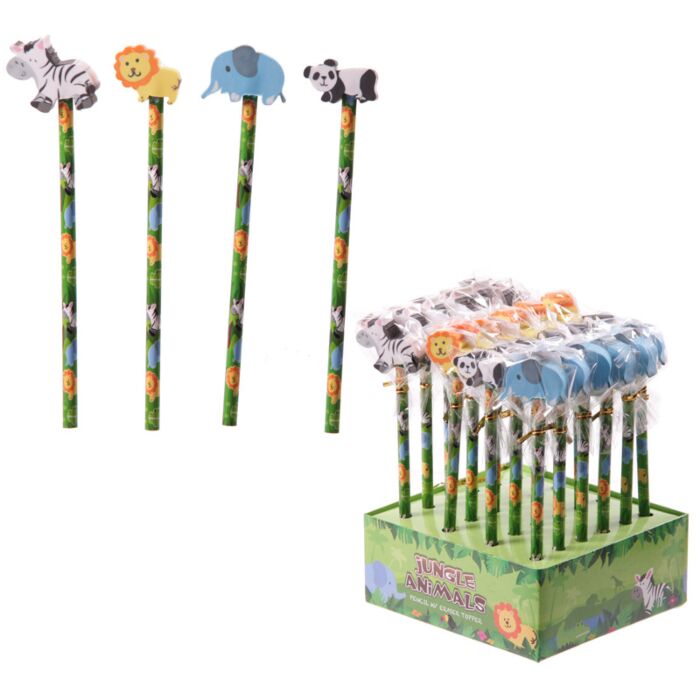 Djungel Djur Pennor - Elefant, Panda, Lejon, Zebra