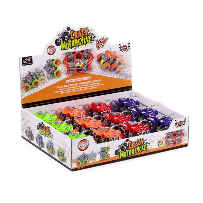 Fyrhjuling 4x4 Stunt Friction Push/Pull Action Leksak