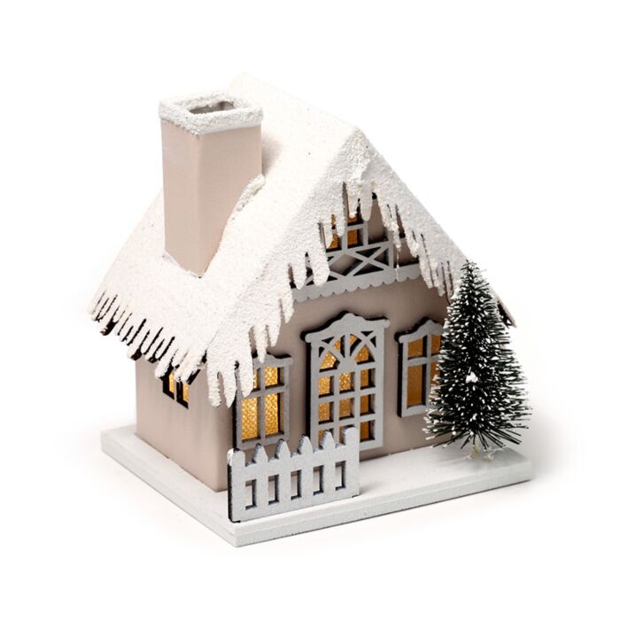 Snöklätt Julhus LED Dekoration