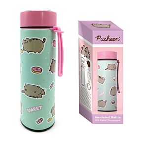 Pusheen the Cat Sweets Värmeisolerad Flaska med Digital Termometer