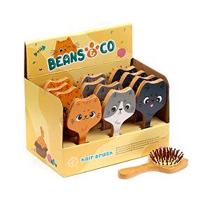 Beans & Co Katter Formad Hårborste i Bambu