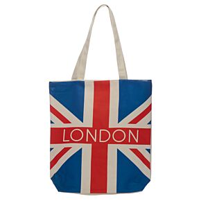 London Union Jack Flagga Bomullsväska med Dragkedja och Foder