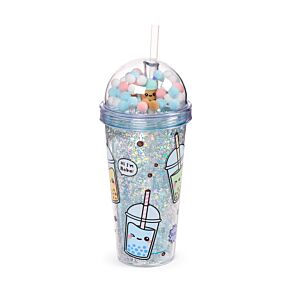 Foodiemals Bubble Tea Dubbelväggig Kopp & Sugrör med Figur Foodiemals Bubble Tea Dubbelväggig Kopp & Sugrör med Figur