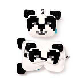 Relaxeazzz Minecraft Panda Formad Plysch Resekudde & Ögonmask