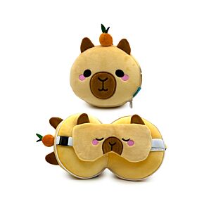 Relaxeazzz Duke the Capybara Plysch Resekudde & Ögonmask