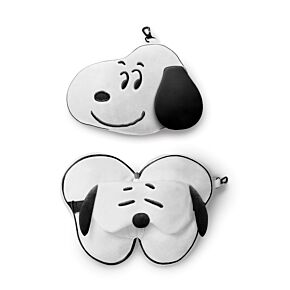 Relaxeazzz Peanuts Snobben Snoopy Plysch Resekudde & Ögonmask