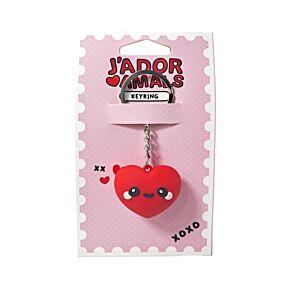 Amore Hjärta 3D PVC Nyckelring