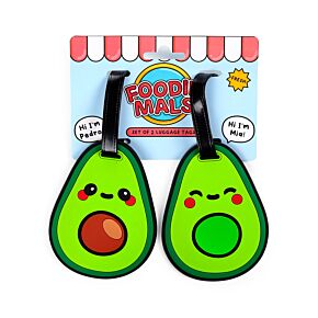 Foodiemals Avokado PVC Bagagelapp 2-Pack