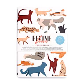 Feline Fine Katter A5 Anteckningsbok med Återvunnet Papper