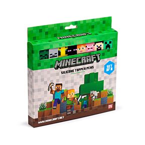 Minecraft 8-Pack Penna med Smal Spets med Silikontopper