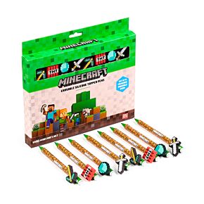8-Pack Suddbara Bläckpennor med Mincraft Redskap Silikontopp