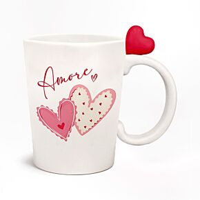 Amore Hjärta Keramikmugg med Format Handtag