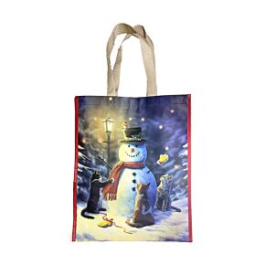 Lisa Parker Julkatter & Snögubbe Återanvändbar Shoppingväska