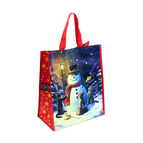 Lisa Parker Julkatter & Snögubbe Återanvändbar Shoppingväska