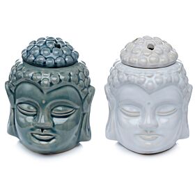 Aromalampa med Krackelerad Glasyr Thai Buddha Huvud Aromalampa med Krackelerad Glasyr Thai Buddha Huvud