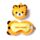 Relaxeazzz Tiger Rund Plysch Resekudde & Ögonmask
