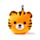 Relaxeazzz Tiger Rund Plysch Resekudde & Ögonmask