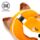 Relaxeazzz Adoramals Finnick the Fox Räv Rund Plysch Resekudde & Ögonmask