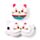 Relaxeazzz Maneki Neko Lyckokatt Rund Plysch Resekudde & Ögonmask