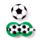 Relaxeazzz Fotboll Rund Plysch Resekudde & Ögonmask