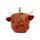 Relaxeazzz Highland Coo Plysch Resekudde & Ögonmask