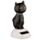 Svart Katt Solcellsfigur