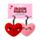 Squidglys J'Adoramals Hjärta Rosa & Röd Mini Nyckelring 2-pack