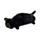 Lucky the Black Cat Svart Katt Plysch Pennfodral