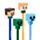 4-Pack Suddbara Bläckpennor med Minecraft Minecraft Chibi Stil Silikontopp