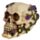 Skull and Bones Dödskalle med Lila Rosor