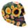 Day of the Dead Dödskalle med Tusensköna Blommigt Motiv