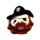 Queasy Squeezies Jolly Rogers Pirat Plysch Klämmig Leksak
