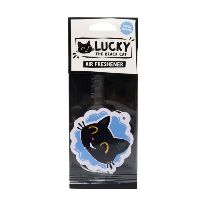 Citron Lucky the Black Cat Katt Ansikte Luftfräschare