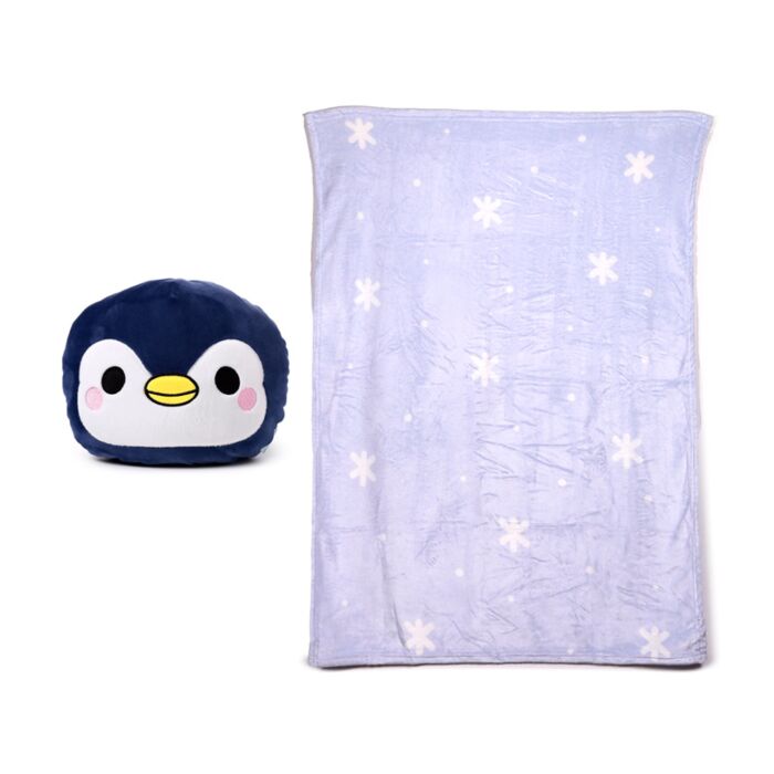 Blankeazzz Adoramals Nico the Penguin Pingvin 2-i-1 Plyschleksak & Resefilt