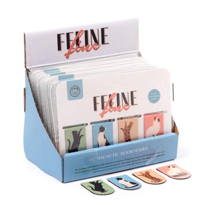 Feline Fine Katter (Ny) Magnetiskt Bokmärke-Set