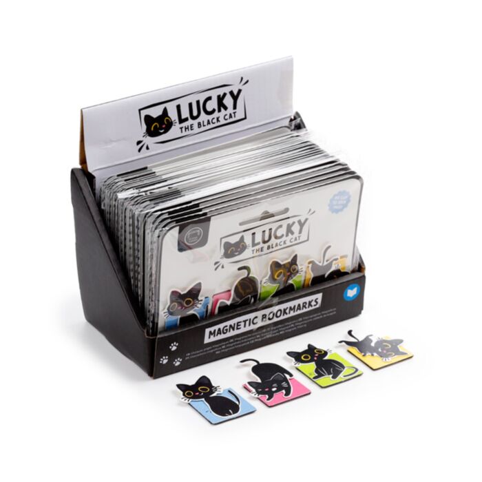 Lucky the Black Cat Katt Magnetiskt Bokmärke-Set