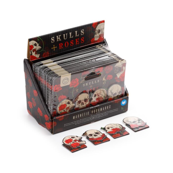 Skulls & Roses Magnetiskt Bokmärke-Set