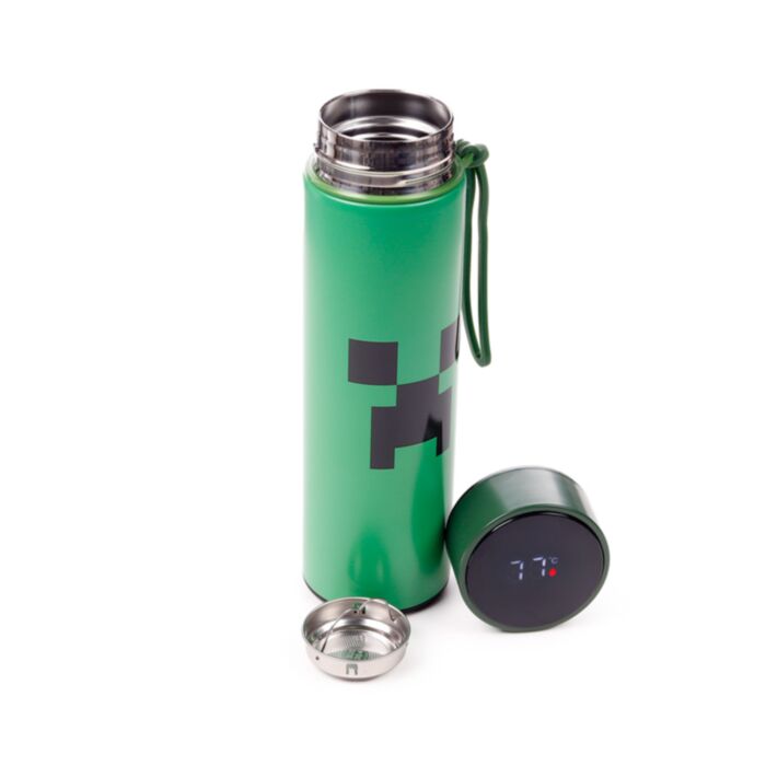 Minecraft Creeper Värmeisolerad Flaska med Digital Termometer