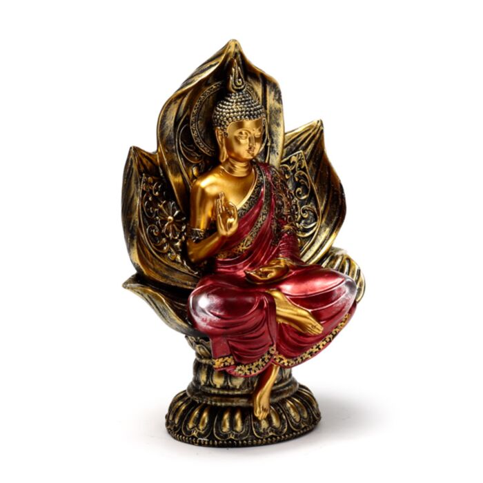 Röd & Guld Thai Buddha Seated Lotus
